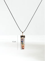 Seven Chakra Crystal Pendant - Selenite | j0026
