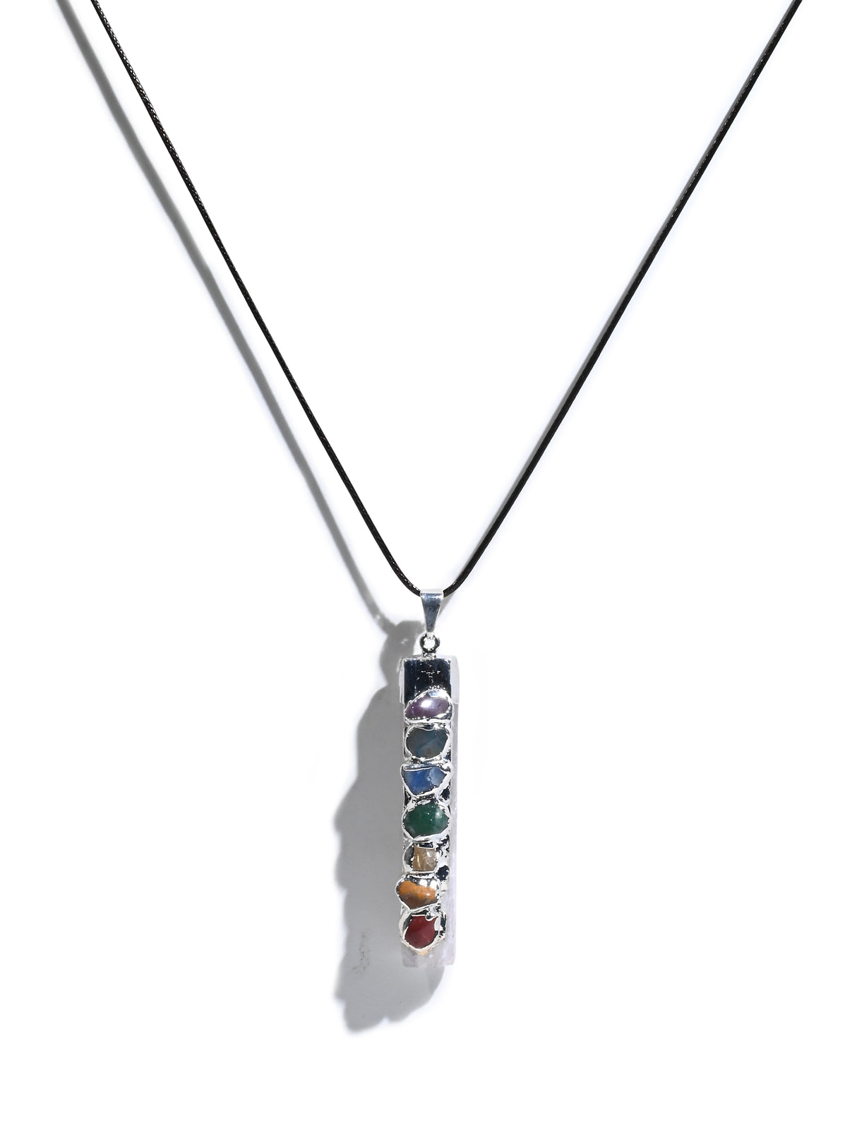 Seven Chakra Crystal Pendant - Selenite | j0027