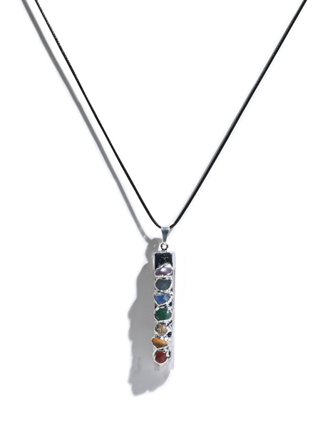 Seven Chakra Crystal Pendant - Selenite | j0027