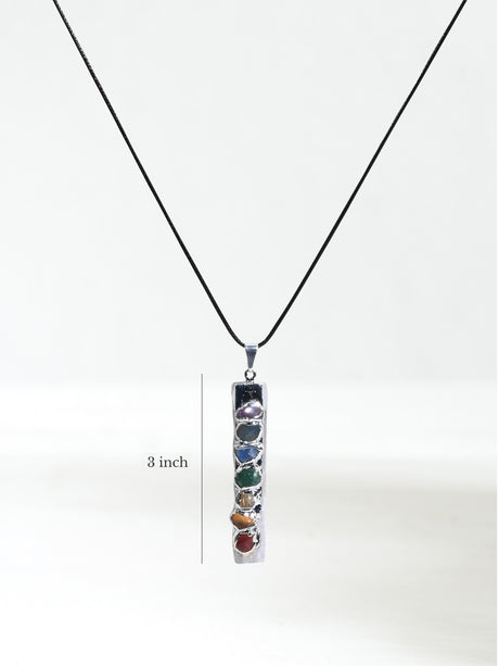 Seven Chakra Crystal Pendant - Selenite | j0027