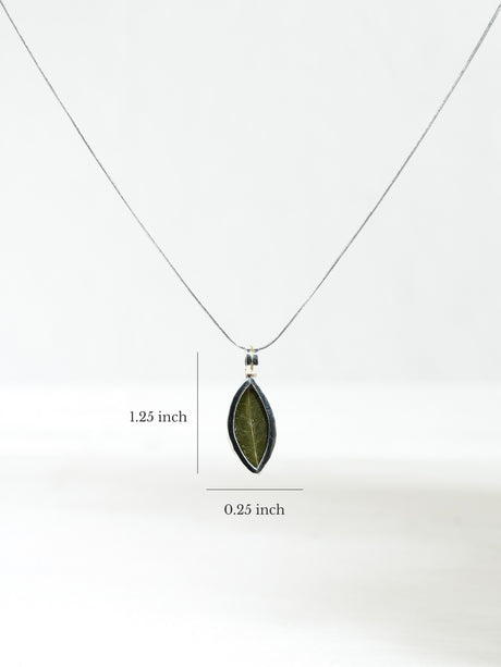 Peruvian Silver Coca Leaf Necklace Dimension 2 | j0110