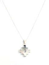 Peruvian Chakana Pendant Necklace - 950 Sterling Silver 