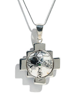 Four Directions Totem Peruvian Chakana Pendant Necklace, Reversible - 950 Sterling Silver