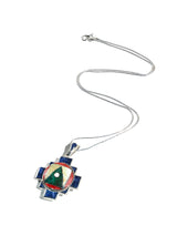 Four Directions Totem Peruvian Chakana Pendant Necklace, Reversible - 950 Sterling Silver