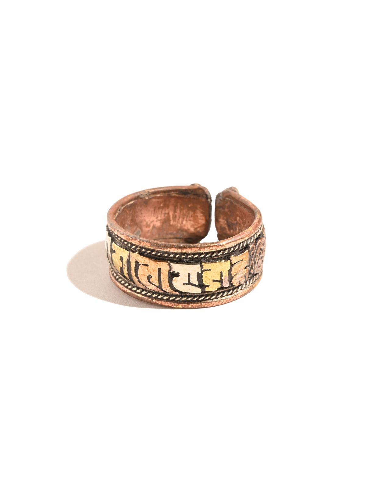 Tibetan OM Mane Padme Hum Ring Copper