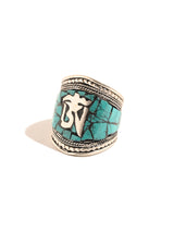 Tibetan Turquoise Om Finger Ring