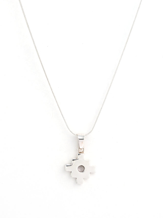 Peruvian Chakana Pendant Necklace - 950 Sterling Silver 