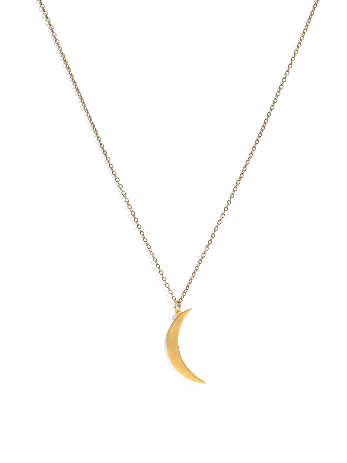 Necklaces Crescent Moon Necklace | j0509-brass