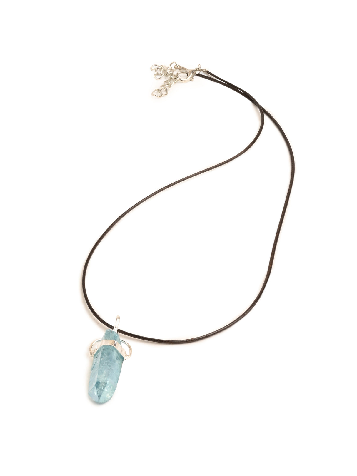 Aqua Aura Rough Pendant Necklace