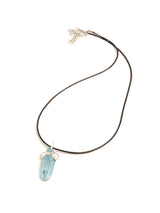 Aqua Aura Rough Pendant Necklace