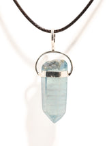 Aqua Aura Rough Pendant Necklace