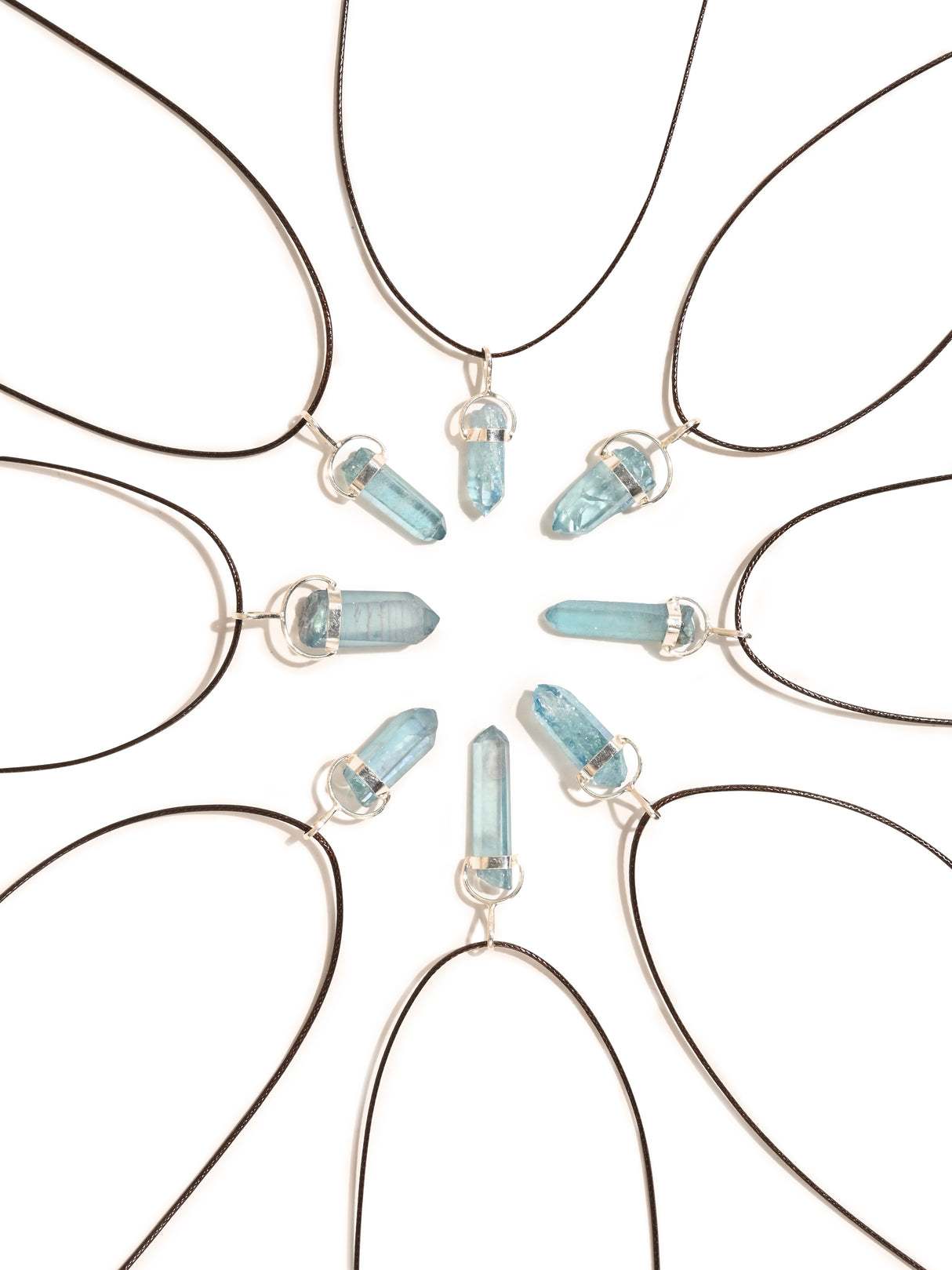 Aqua Aura Rough Pendant Necklace
