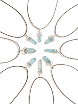 Aqua Aura Rough Pendant Necklace