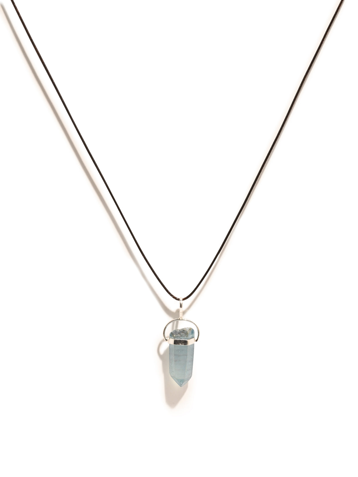 Aqua Aura Rough Pendant Necklace