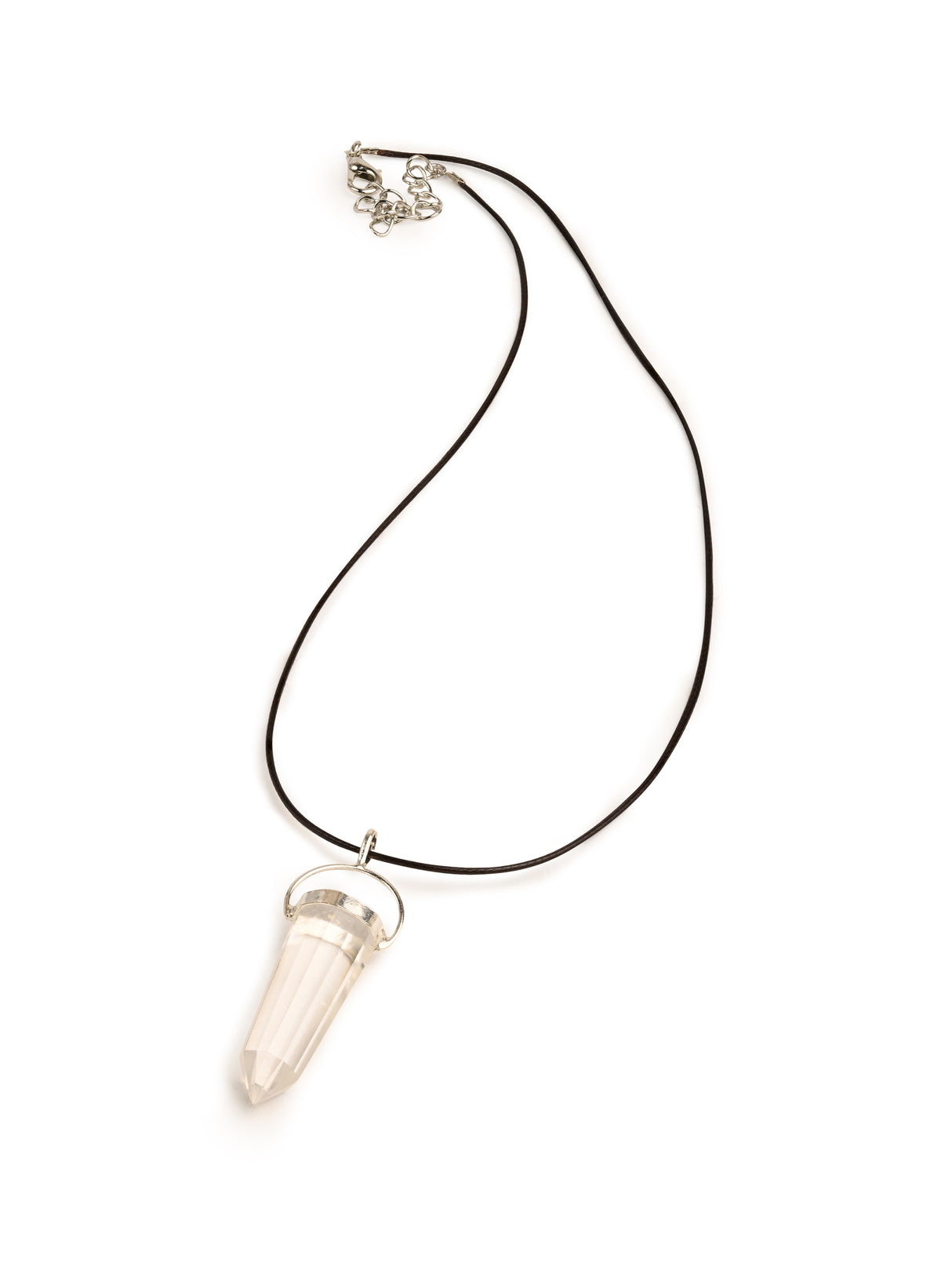 Clear Quartz Vogel Style Pendant Necklace