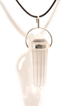 Clear Quartz Vogel Style Pendant Necklace