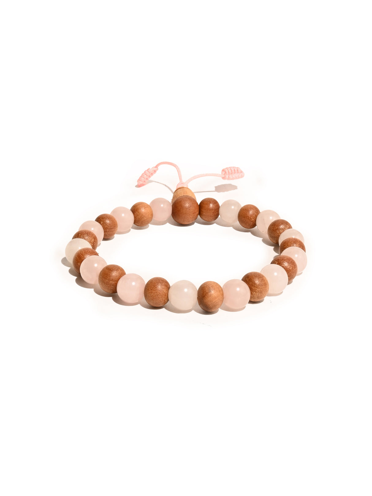 Rose Quartz & Sandalwood Wrist Mala