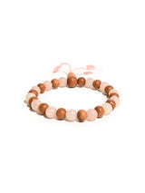 Rose Quartz & Sandalwood Wrist Mala