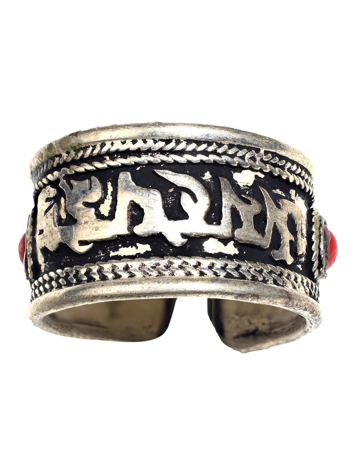 Tibetan OM Mane Padme Hum Jeweled Ring