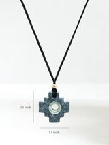 Peruvian Chakana Necklace - Machu Picchu Stone - Small Matte
