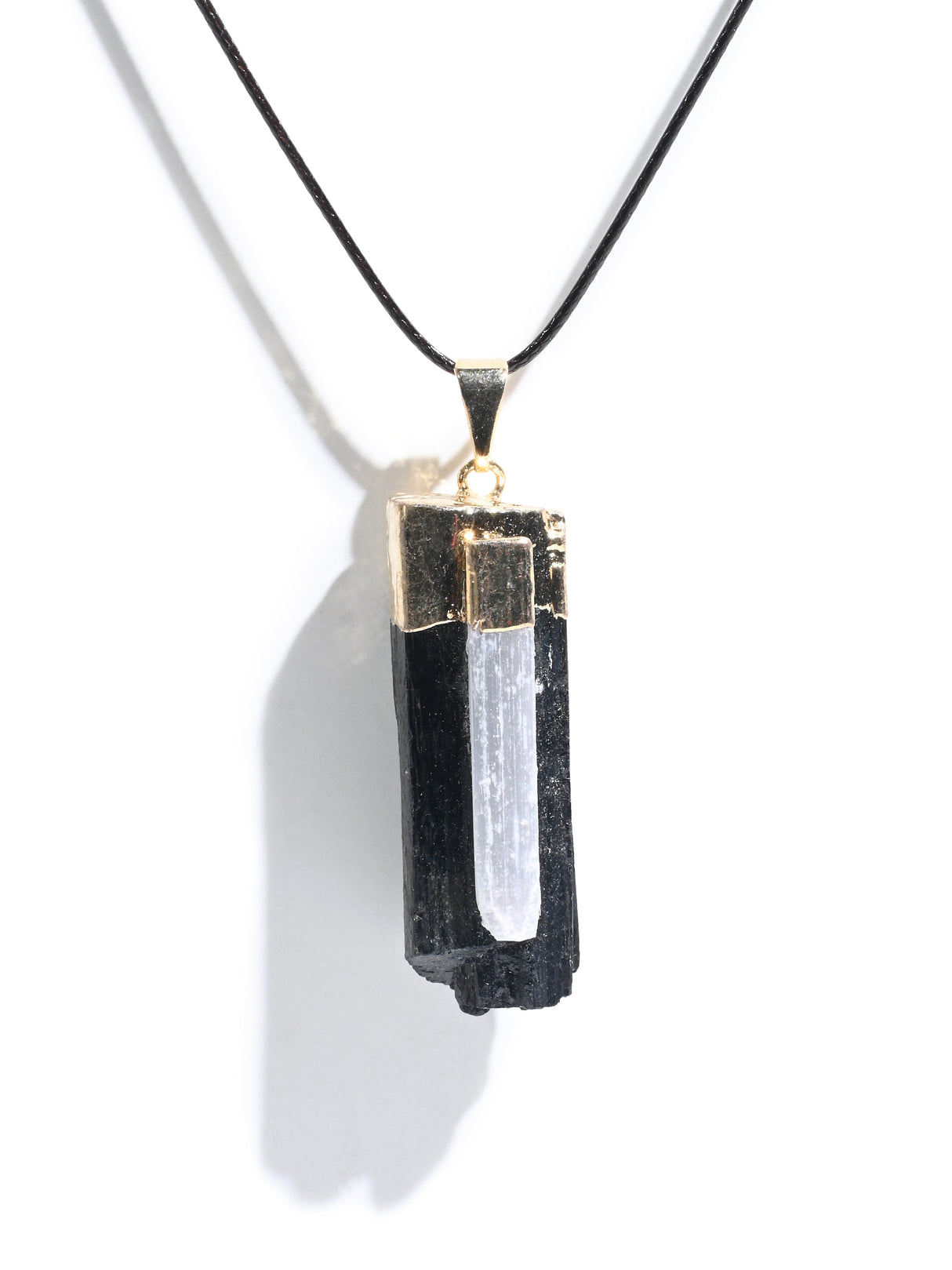 Bodyguard - Black Tourmaline & Selenite Pendant 1 | j0132
