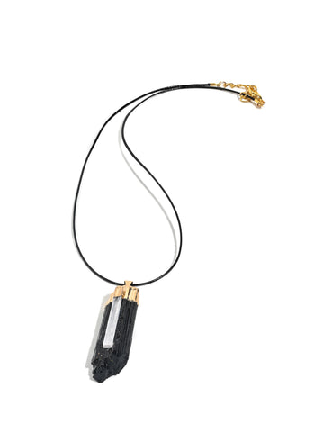 Bodyguard - Black Tourmaline & Selenite Pendant