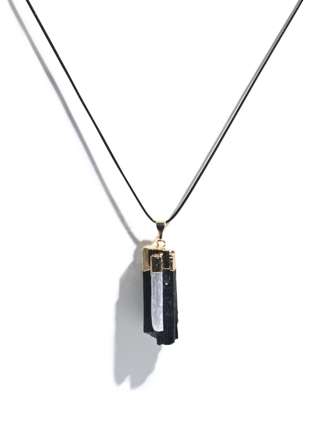 Bodyguard - Black Tourmaline & Selenite Pendant 1 | j11-144
