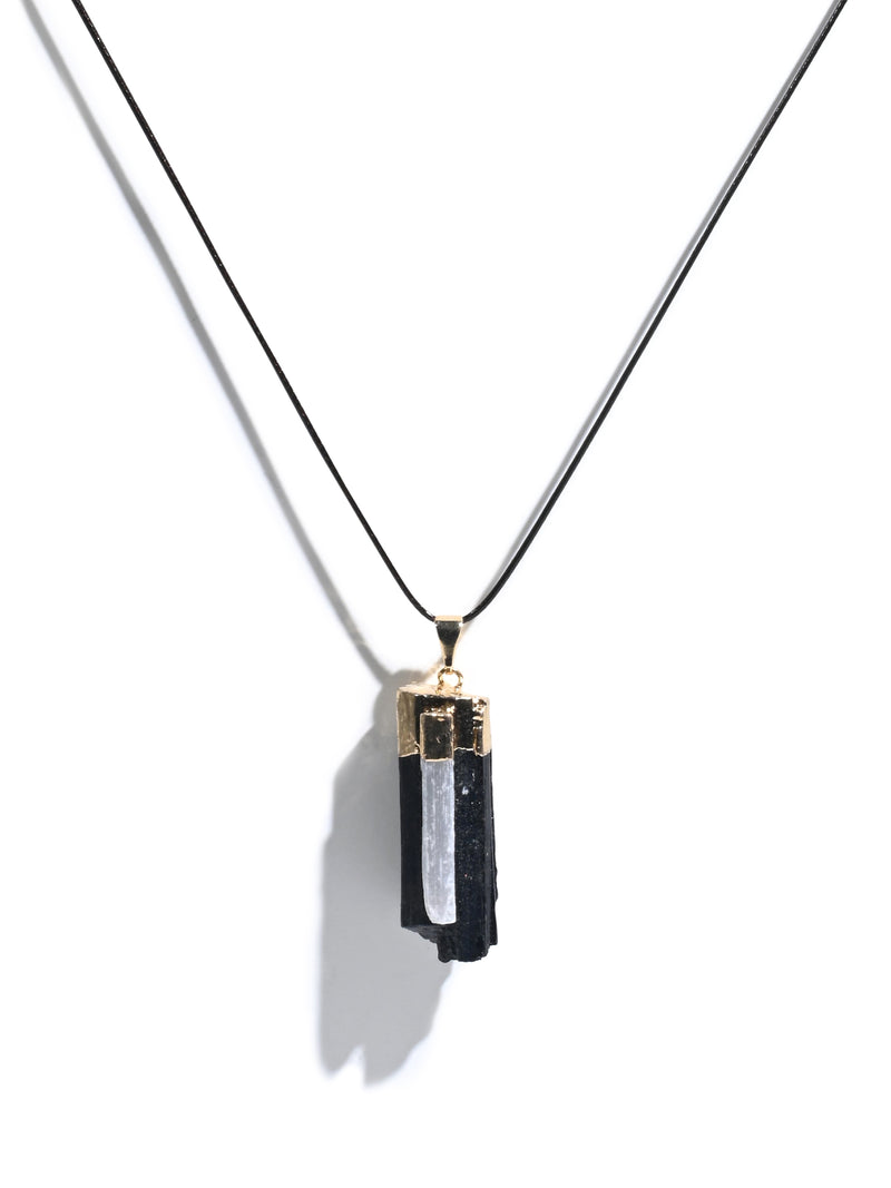 Bodyguard - Black Tourmaline & Selenite Pendant
