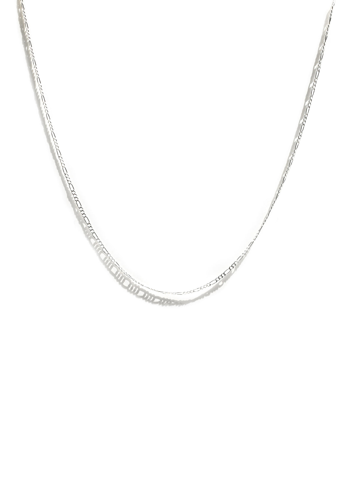 Figaro Link Chain Necklace - Sterling Silver