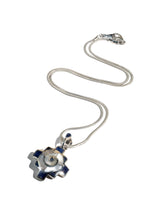 Peruvian Chakana Spiral Pendant Necklace - 950 Sterling Silver Shell Inlay