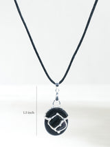Protection Black Tourmaline Gem Drop Pendant Polished Tourmaline Dimension | js28-AG15