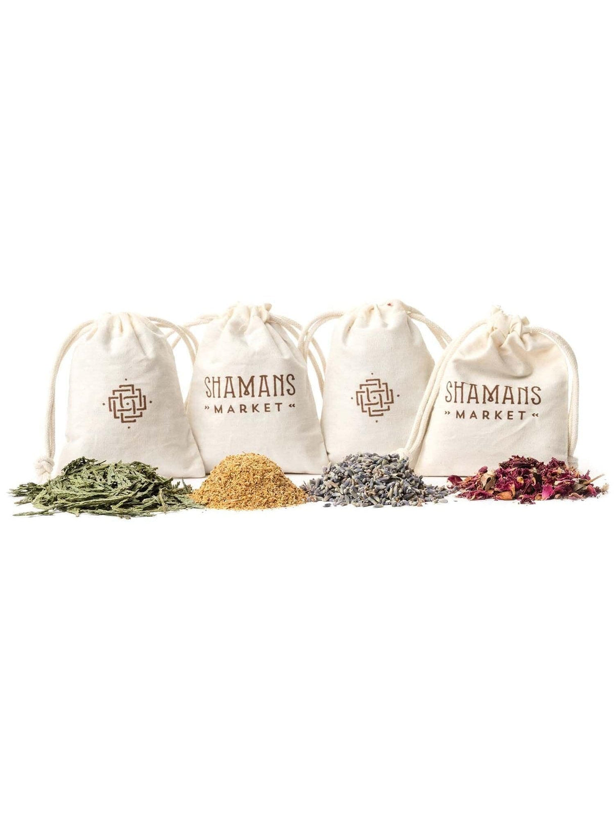 Loose Herbs & Incense Set of 4 Sachets ~ Roses, Lavender, Cedar, Palo Santo
