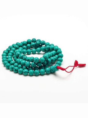 Malas Tibetan Faux Turquoise Prayer Bead Mala - 108 Beads
