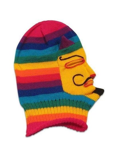Masks Gold Face Knitted Mask - Waq'ollo - Rainbow Stripe