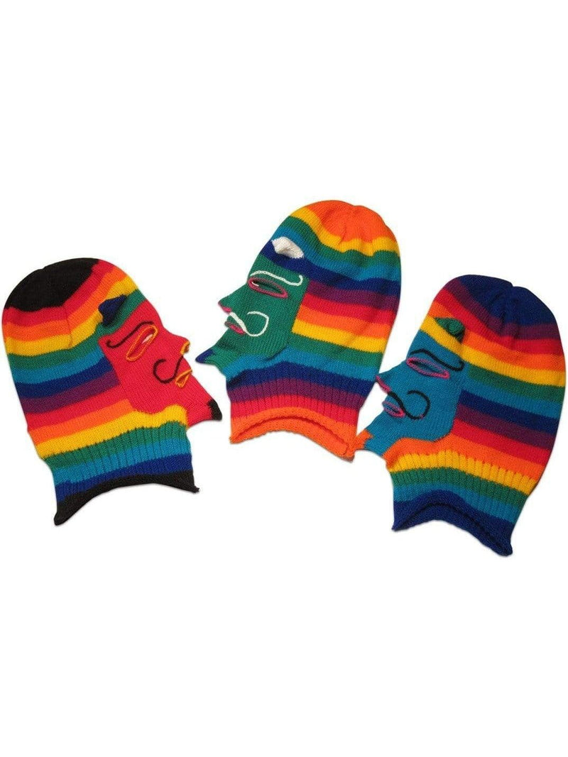 Knitted Mask - Waq'ollo - Rainbow Stripe