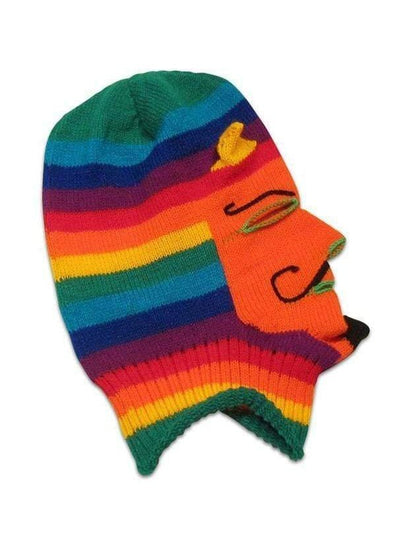Masks Orange Face Knitted Mask - Waq'ollo - Rainbow Stripe