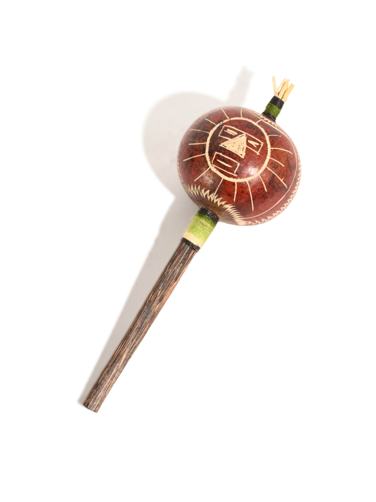 Peruvian Amazon Gourd Rattle - Moon/Sun with Rays