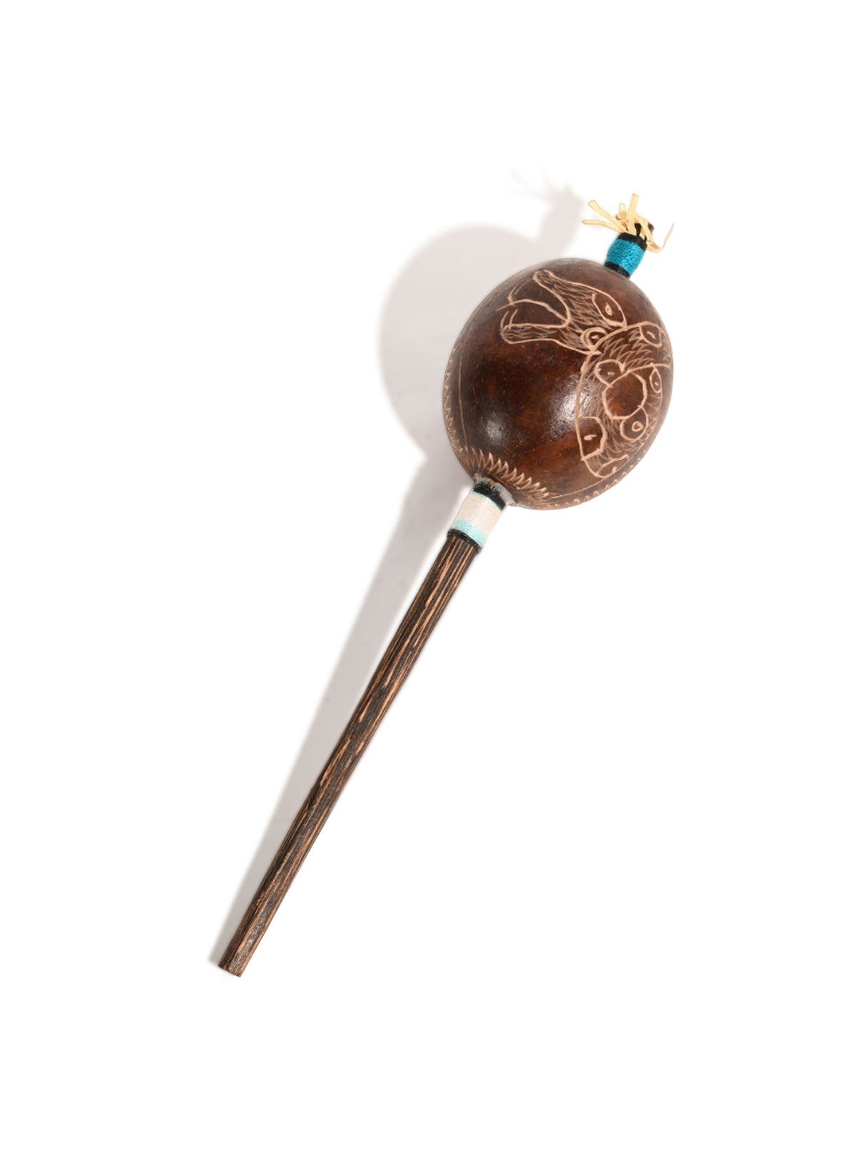 Peruvian Amazon Gourd Rattle - Curvy Serpents