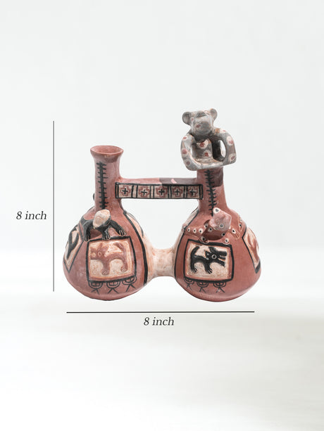 Huaco Silbador-Peruvian Whistling Vessel - Monkey | mmwv026-Rosewood