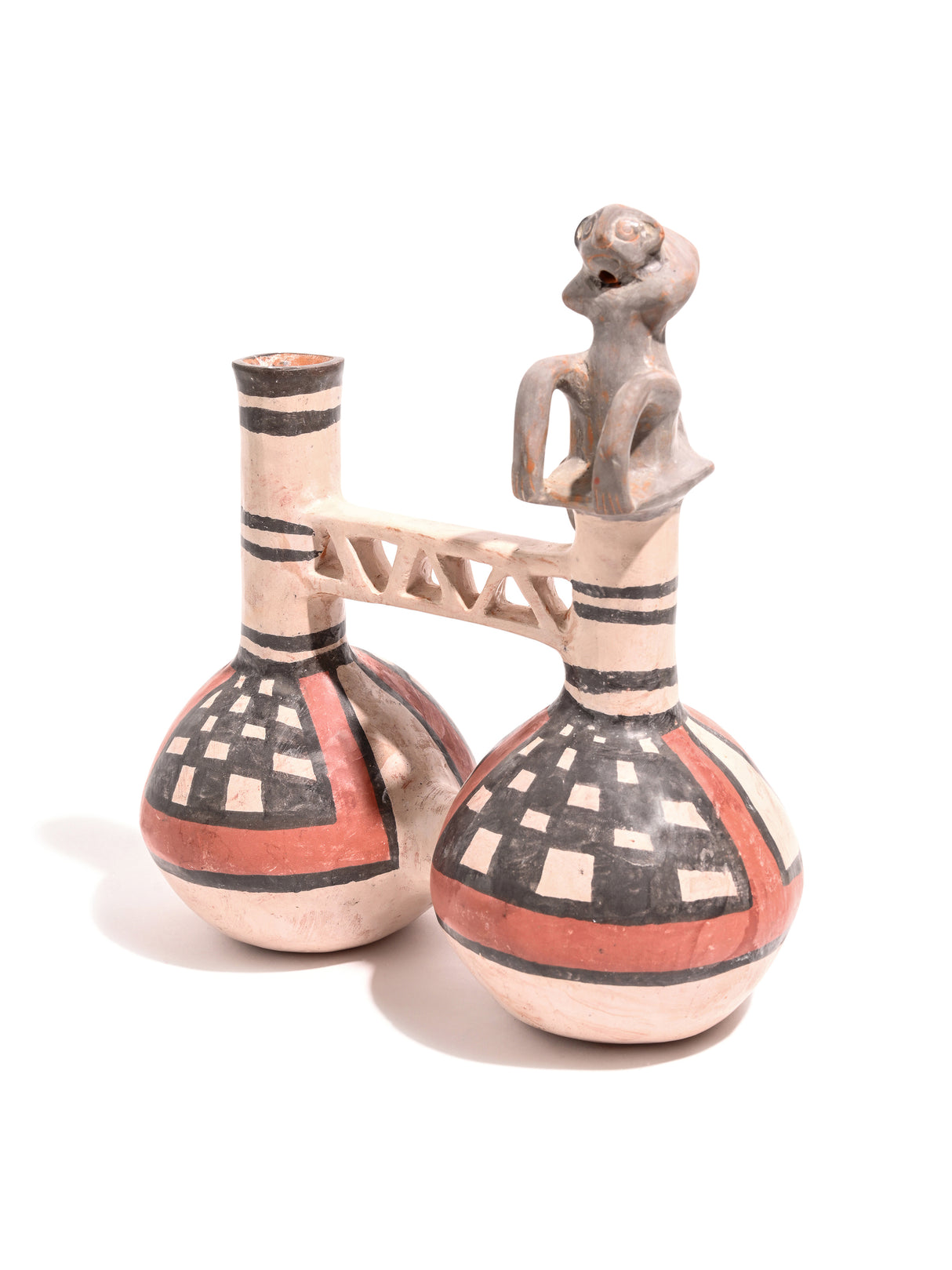 Huaco Silbador-Peruvian Whistling Vessel - Monkey | mmwv026-Coral 2