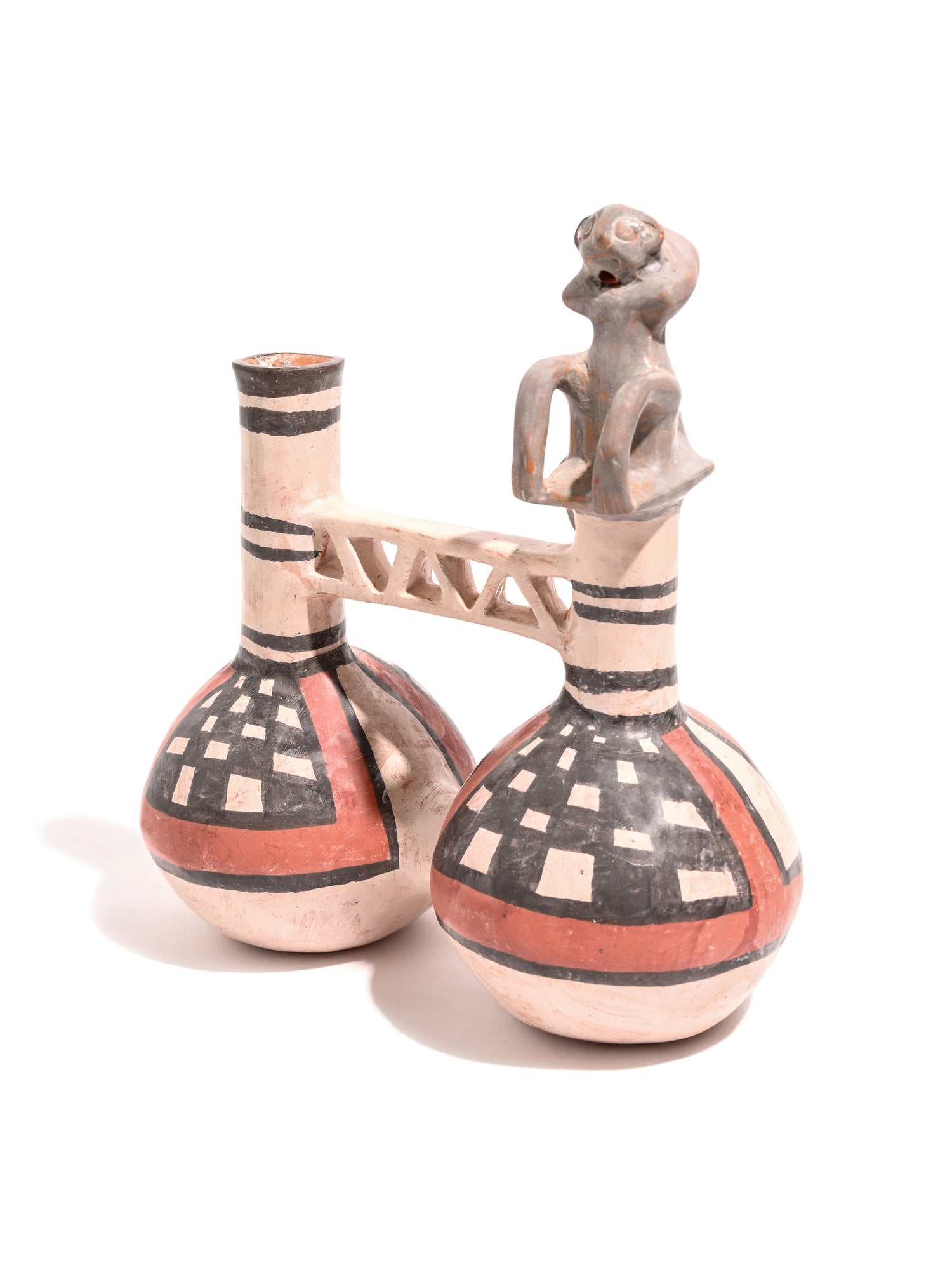 Huaco Silbador-Peruvian Whistling Vessel - Monkey | mmwv026-Coral 2