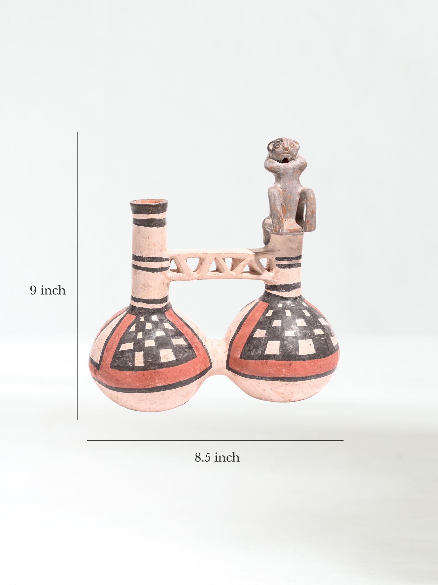 Huaco Silbador-Peruvian Whistling Vessel - Monkey | mmwv026-Coral 5