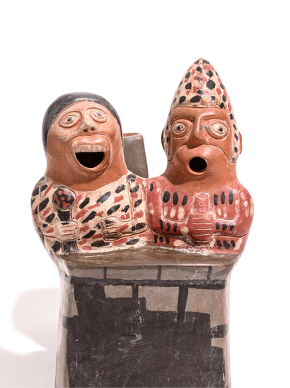 Huaco Silbador-Peruvian Whistling Vessel - Man and Woman | mmwv028