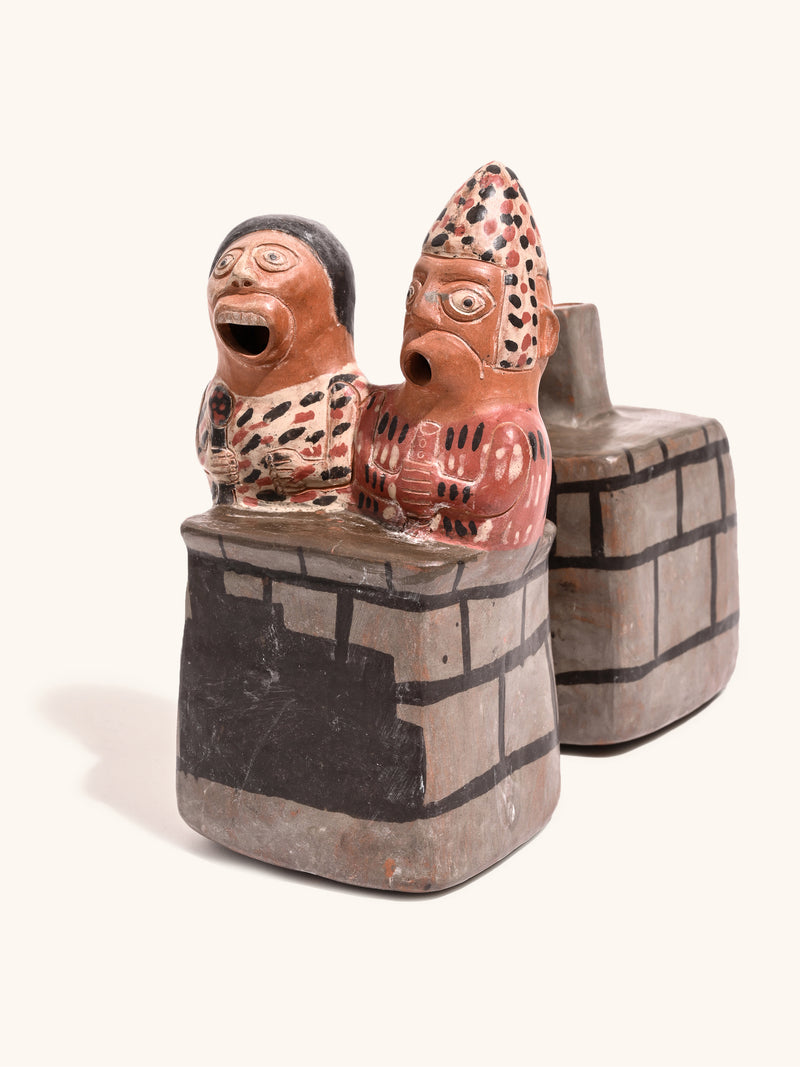 Huaco Silbador-Peruvian Whistling Vessel - Man and Woman