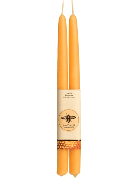 Natural Beeswax Hand Dipped 12" Tapers