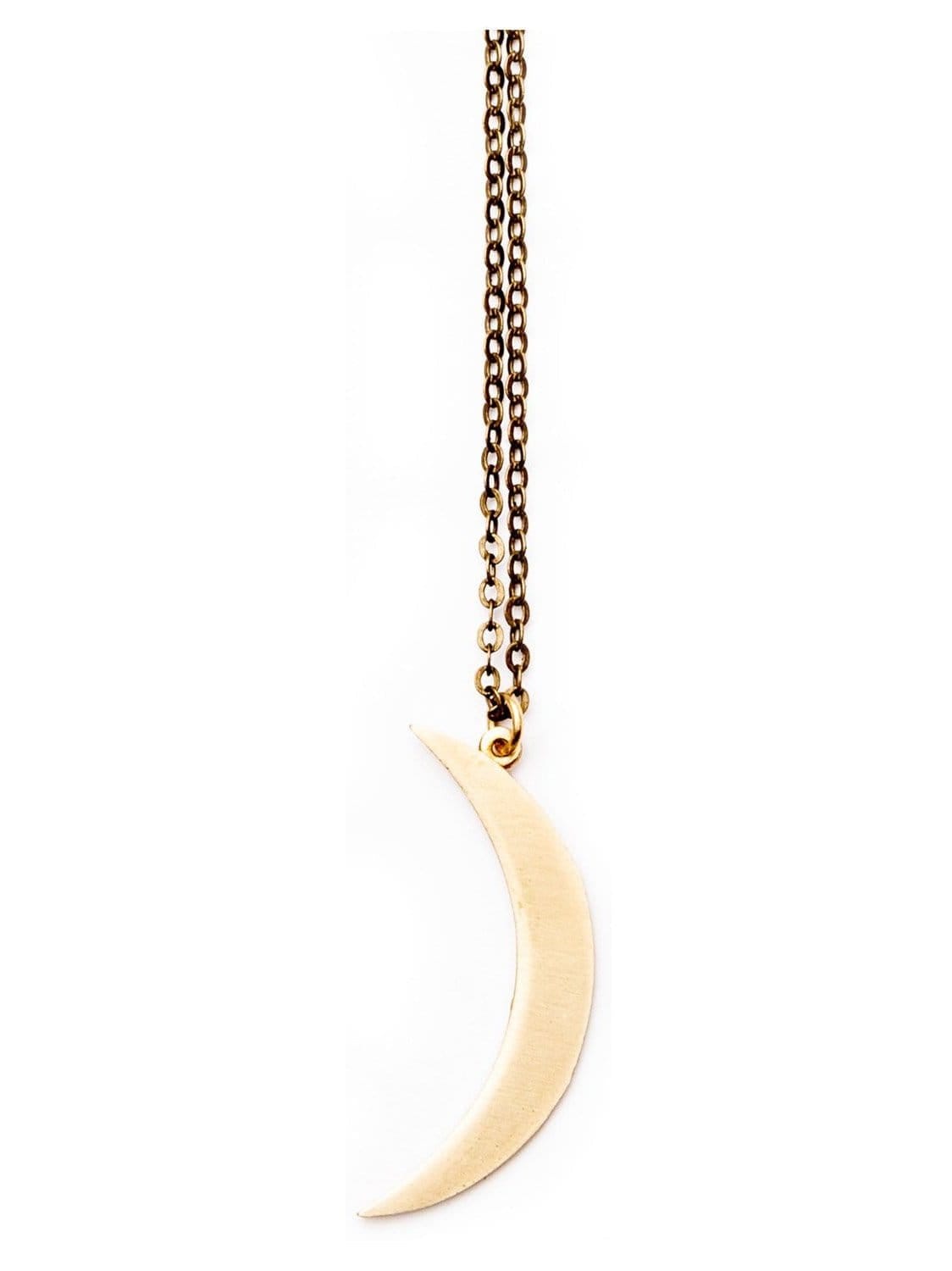 Necklaces Brass Crescent Moon Necklace