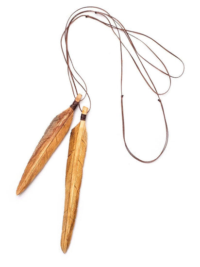 Necklaces Long Palo Santo Feather Necklace | j0471-Long