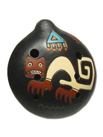 Ocarinas Black Ocarina Nazca Jaguar - Round