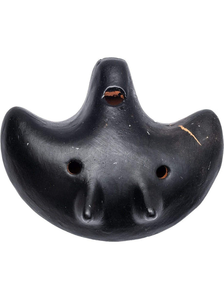 Ocarinas Ocarina Nazca Jaguar Crescent | mmo5-Black w-Orange Jag | mmo5-Black w-Pastel Pink Jag