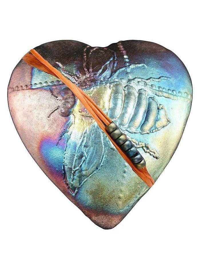 Raku Rattles Bumble Bee Raku Heart Rattle